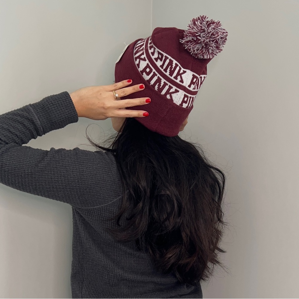 PINK Victoria’s secret beanies OS size